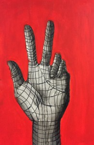 Step 3: enlarge; trace with permanent marker; ink wash; paint background