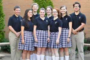 Westminster students who were selected to the All-West Honor Choir. L-R: Houston Newsome, Anna Funes, Elizabeth Ann Hickman, Sally Walker, Christley Vaughn, Hanna Newsome, Lizzy Jorgensen, and Max Gustafson