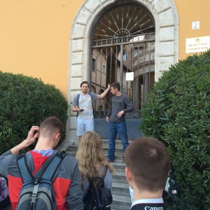 Andrew Laurence and Sean Sullivan giving their presentation on Bramante's 'Tempietto' in Trastevere