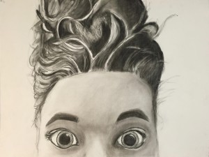 'Sophie', charcoal drawing on paper, Sophie Tusant, grade 10
