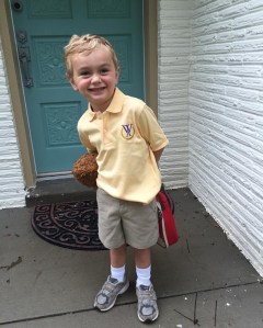 Jack O'Dell on his first day of Junior Kindergarten