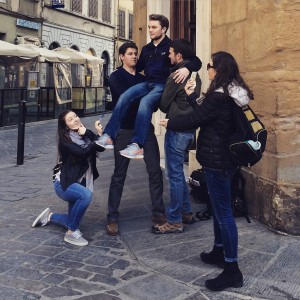 Day 2: The winning scavenger hunt group channeling their inner Medici