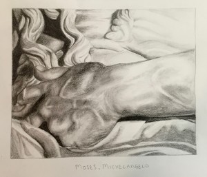 Detail of 'Moses', by E. Jordan, grade 11